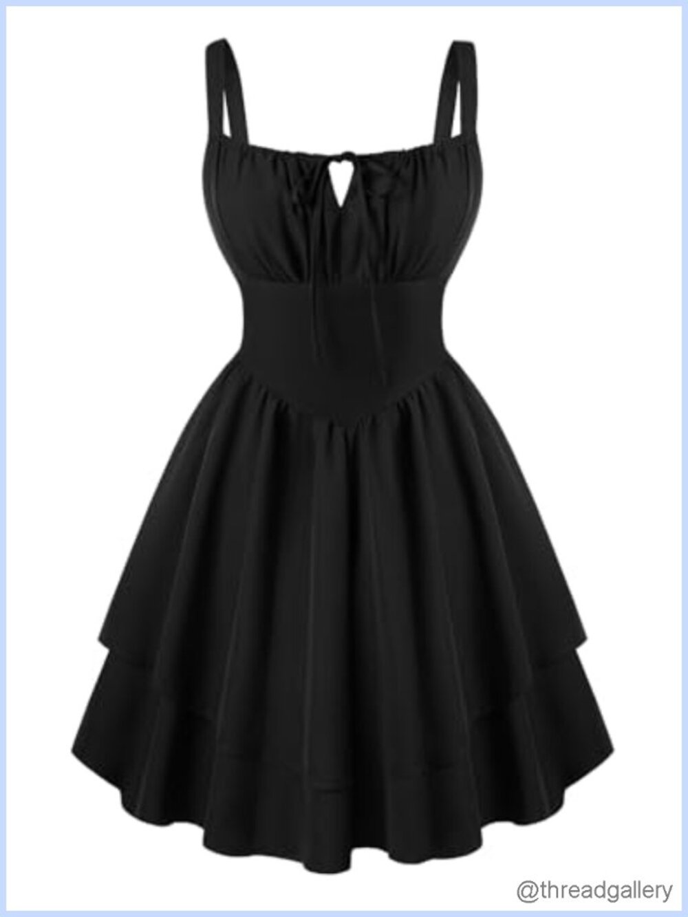 A-Line Corset Mini Dress Adjustable Straps Smocked Back Pockets